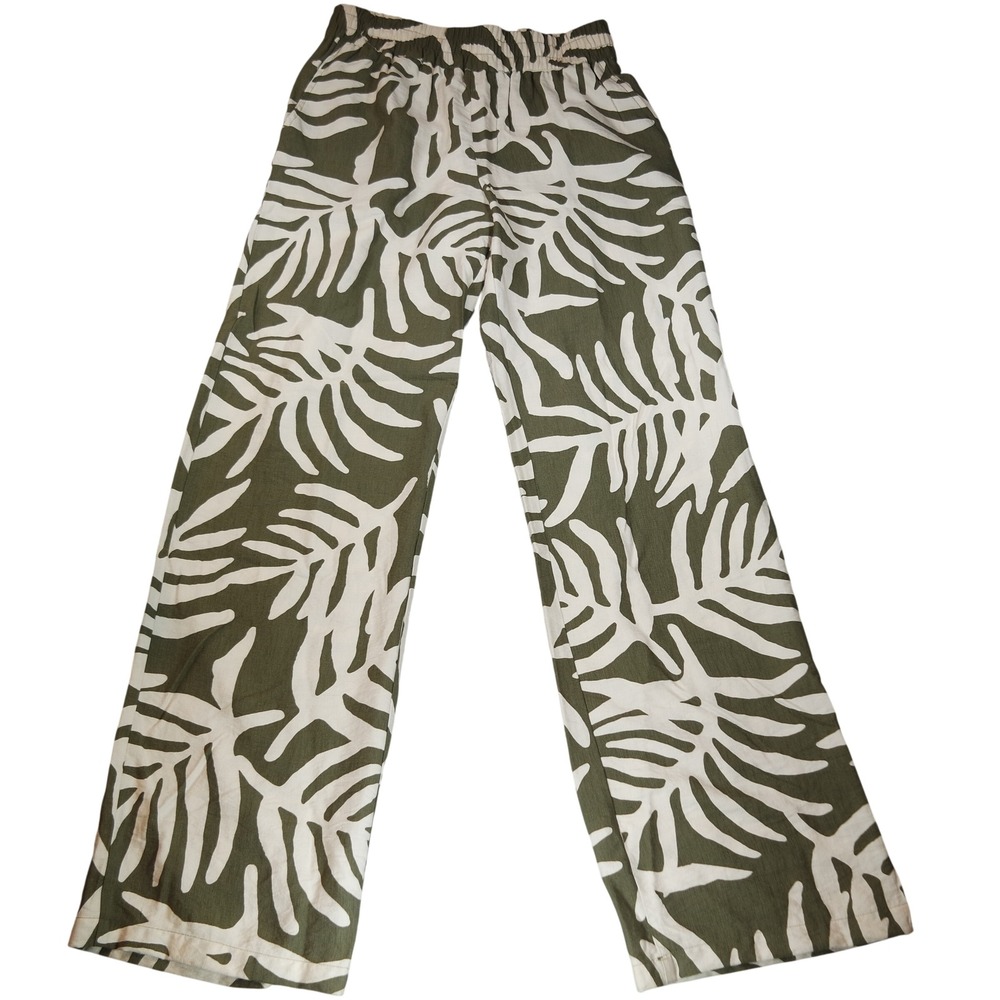 Sanctuary Getaway Green Oasis Womens XS Wide Leg Elastic Waist Pants Tropical